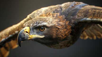 Canvas Print - A detailed close-up of a bird of prey. Suitable for wildlife or nature themes