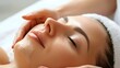 © toodlingstudio - Blissful Escape Woman Indulges in a Soothing Facial Massage with Aromatic Oils