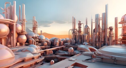 Abstract Futuristic Industrial Background