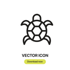 Fototapete - Turtle icon vector. Linear-style sign for mobile concept and web design. Turtle symbol illustration. Pixel vector graphics - Vector.	