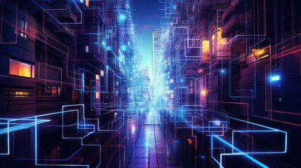 Poster - network of interconnected blockchain data fields,