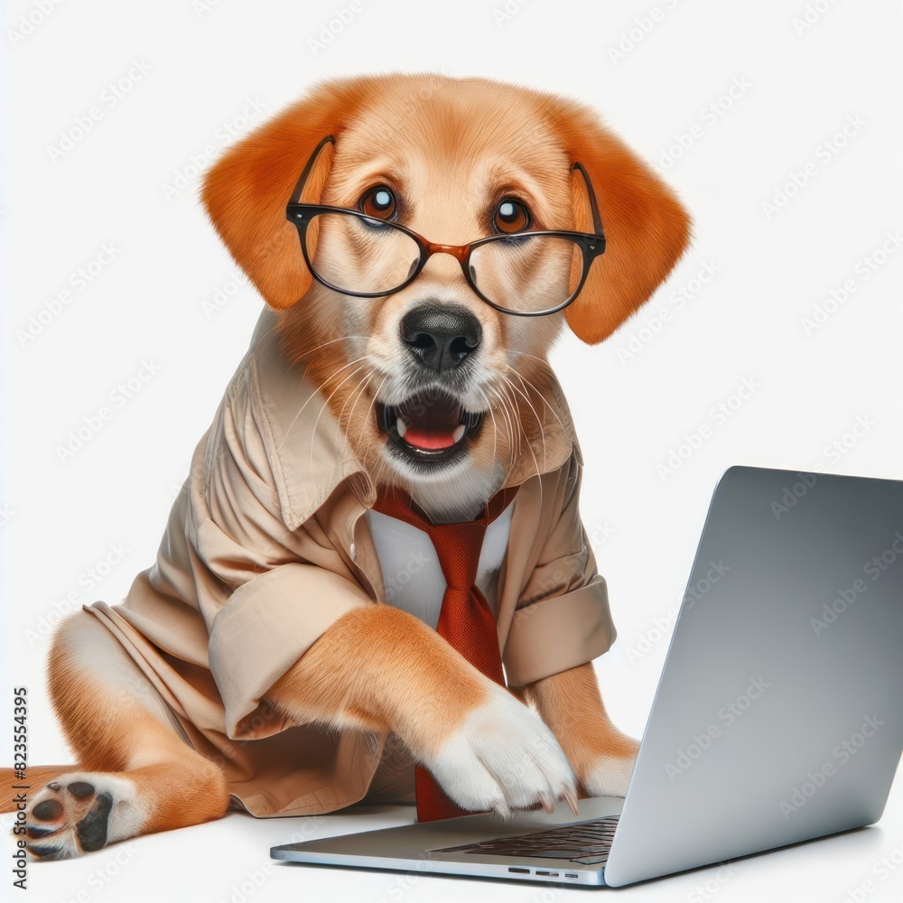 dog with glasses and a surprised look on her face is looking at a ...
