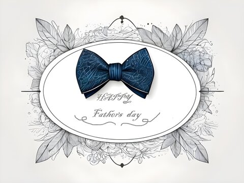 Happy Fathers Day bow tie typography banner.