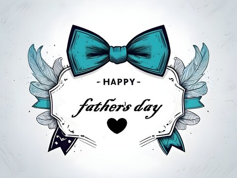 Happy Fathers Day bow tie typography banner.