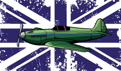 Wall Mural - Vector illustration of old fighter plane design