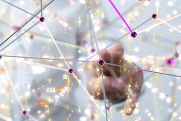 Aufkleber - Neural network 3D illustration. Big data and cybersecurity - 3d