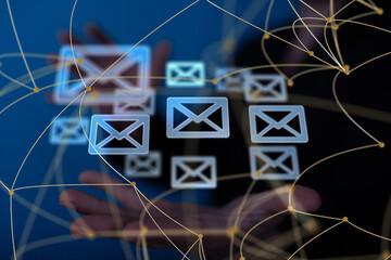 Aufkleber - mail communication support contact concept service