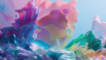 Poster - Abstract color splash, exploding colorful pigments, particles artistic concept background.