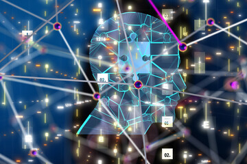 Leinwandbilder - Business intelligence analyst dashboard on virtual - 3d