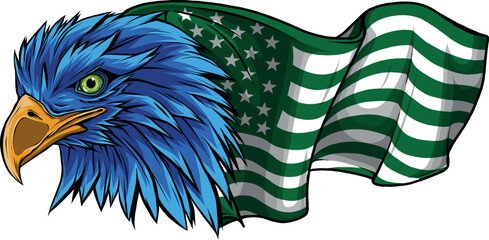 Sticker - Mascot Head of an Eagle vector illustration design