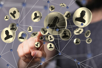 group - conference digital network and data concept