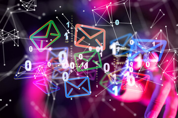 Aufkleber - mail communication support contact concept service