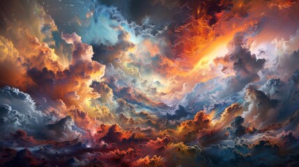 Wall Mural - Ethereal prism symphony  vibrant flares and multicolored radiance in digital art masterpiece