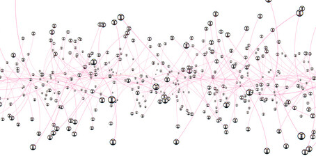 Aufkleber - Multi color connected lines and dots network 3d illustration