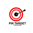 © Wendi - Simple arrow center target point logo concept. Simple arrow center target. Vector Illustration.