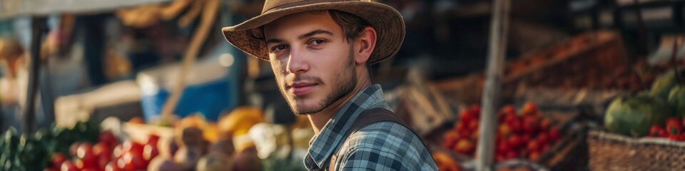 Photo of a farmer on farmer's market