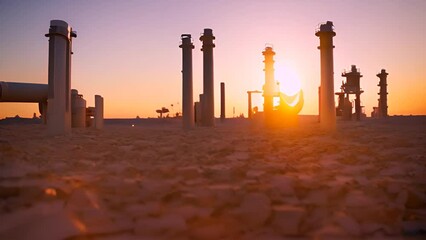 Poster - Massive Oil Refinery With Extensive Pipe Network Generative AI