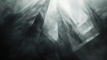 Wall Mural - an abstract obscurity theme with dark, indistinct shapes set against a light background. the minimal