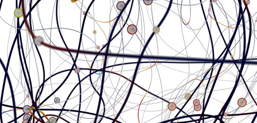 Poster - network shape. Abstract 3D render