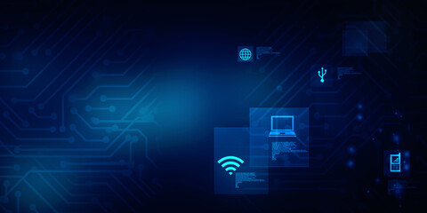 Poster - 

2d illustration abstract technology background