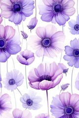 Wall Mural - blue flowers on white background