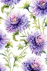 Wall Mural - blue flowers on white background