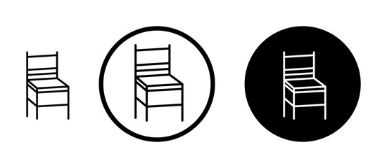 Poster - Chair icon set. simple retro school chair vector symbol. wood sitting chair sign suitable for apps and websites UI designs.