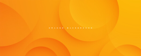 Wall Mural - Orange circular shape abstract background dynamic design vector