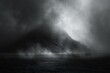 © Huyen - Digital image of black and white photograph of a fog blown sky over a mountain