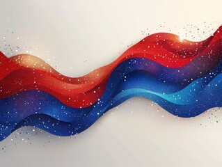 Patriotic Red, White, and Blue Wave With Stars