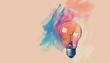 © VICHIZH - Illuminated light bulb with colorful paint splotch, creative idea concept for art and design inspiration