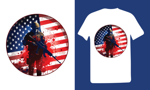 American Memorial Day event celebration typography vector illustration graphic design for white color t-shirt