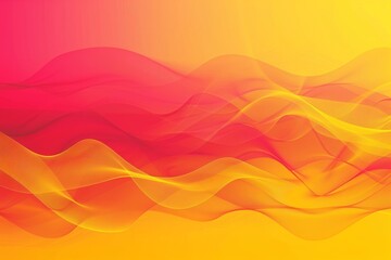 Wall Mural - Yellow and red gradient background with waves