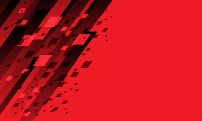 Poster - Abstract black red square geometric dynamic with blank space design modern creative background vector
