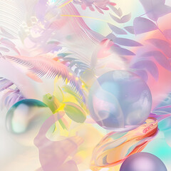 Wall Mural - A colorful abstract painting with a lot of different shapes and colors. The painting is full of life and energy, with a sense of movement and fluidity. The colors are bright and vibrant