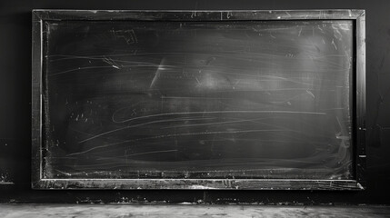 Wall Mural - Old Empty Black Chalkboard