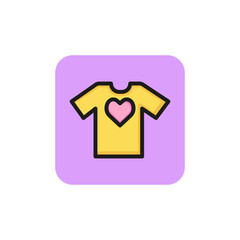 Poster - Tshirt with heart line icon. Tee, shirt, wear. Volunteering concept. Can be used for topics like environment, eco, charity.