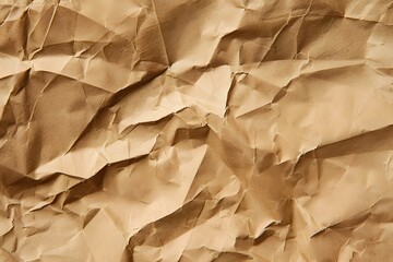 Abstract background of crumpled and creased recycled brown paper texture