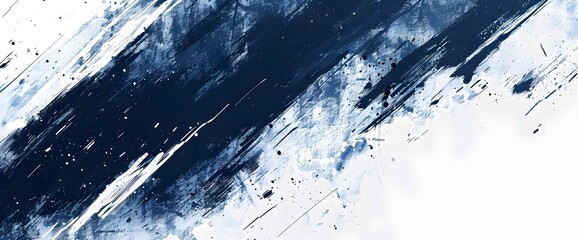 Wall Mural - Generative AI used to create a visually striking navy blue and white backdrop with artistic brush details