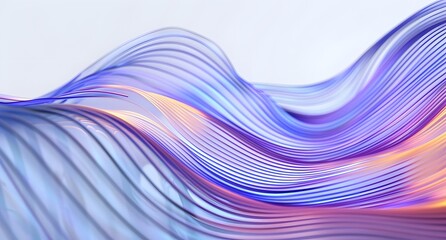 Wall Mural - Striking design composed of curved lines in a 3D render on a light background