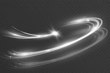 Wall Mural - Light white wave shine effect,vector glow line sparkle shine. Silver wavy effects.	

