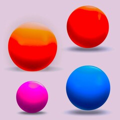 pattern with colorful balls, 3D, background, wallpaper