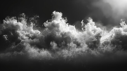 Wall Mural - fog mist haze smoke on black background with empty space in a middle