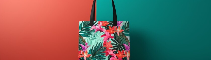 Fabric tote bag mock up on isolated background
