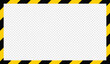 © Quirk Craft Studio - Yellow and black caution tape square frame, warning sign border template.Blank vector illustration warning background. Hazard caution sign tape. Space for text