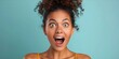 © Anastasiia - A woman expressing astonishment with wide eyes and an open mouth. Concept Surprised Expression, Facial Reactions, Human Emotions, Astonishment, Wide-Eyed Expression