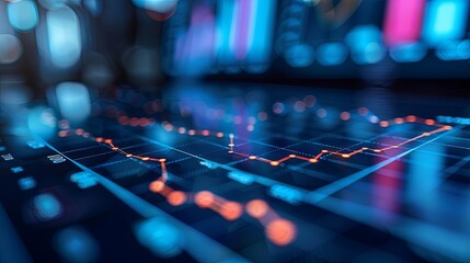 Poster - Visualizing Financial Success - Detailed Analysis Report with Dynamic Charts and Graphs on Blue Background