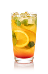 Wall Mural - Glass with orange lemonade and ice