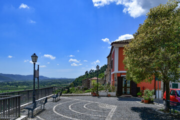 Sticker - A narrow street in Pietravairano, a  rural town in Campania, Italy.