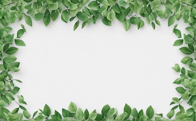 Wall Mural - corner frame made of green branches minimal style. hd quality. abstract texture seamless wallpaper b